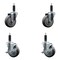 Service Caster 4'' SS Thermoplastic Rubber Wheel Swivel 1'' Expanding Stem Caster Set 2 Brakes, 4PK SCC-SSEX20S414-TPRB-2-TLB-2-1 - alternate 1